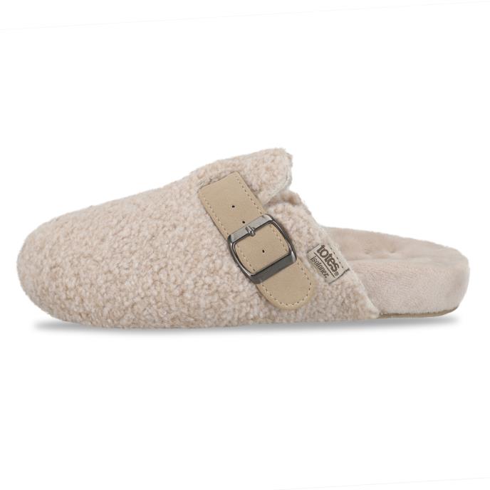 Isotoner® Ladies Borg Clog Slipper Oat Extra Image 3